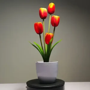 ZH0005 (6)tulipas artificiais com vaso