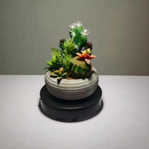 DR004 (3)Cacto Artificial Decorativo em Vaso de Cimento Preto