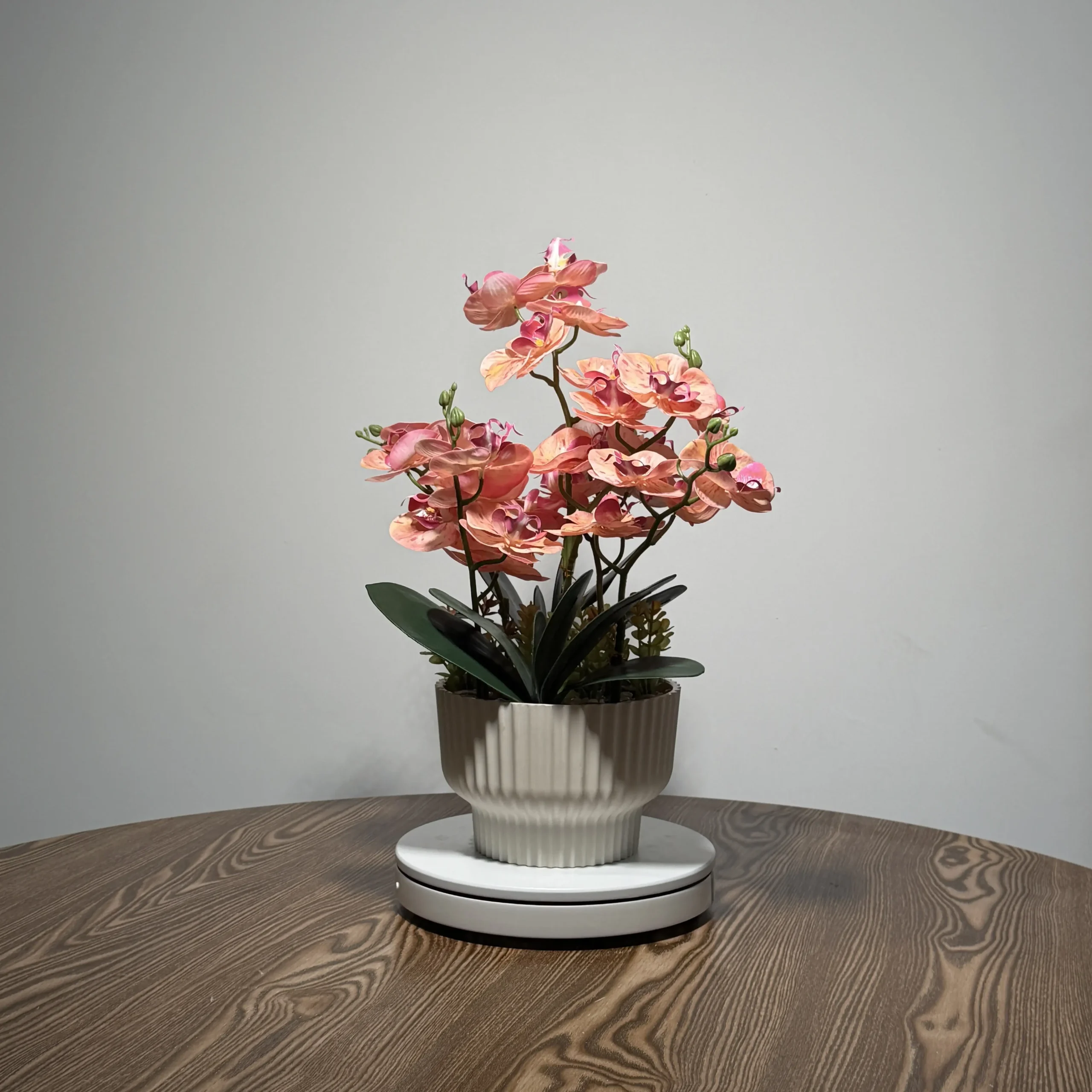 HD0030 (1) profile - Orquídea artificial laranja-rosa com gradiente