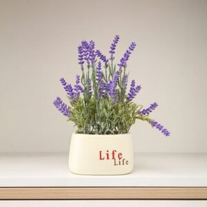 ZH0031 (1) profile - Planta artificial de lavanda em vaso de cerâmica Life