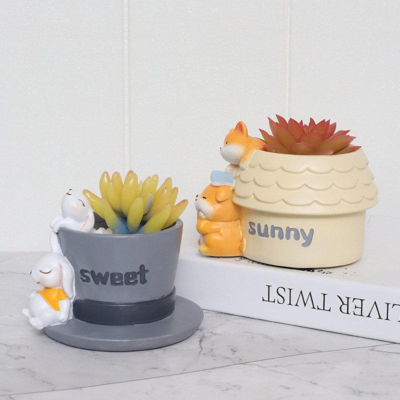 KT0001 (1) - Vasos de Suculenta em Resina