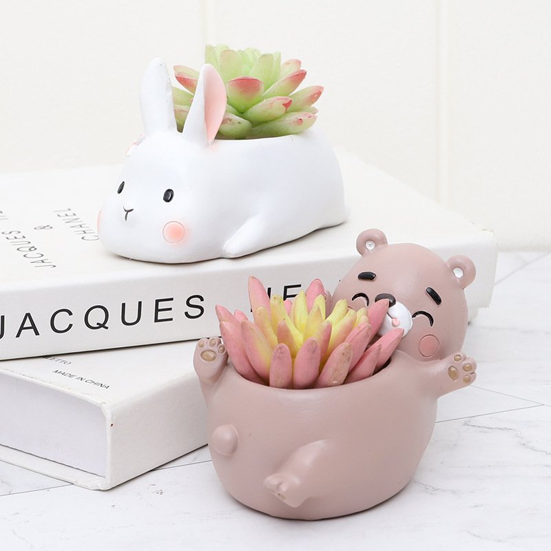 KT0037 (1) - Vasos Animais Adoráveis em Poses Relaxadas