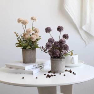 SE0006 (2) Dentes-de-leão artificiais em vasos de papel