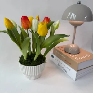 SE0015 (2) Tulipa Artificial Colorida em Vaso