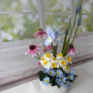 SE0027 (4)Margarida Artificial em Vaso Branco