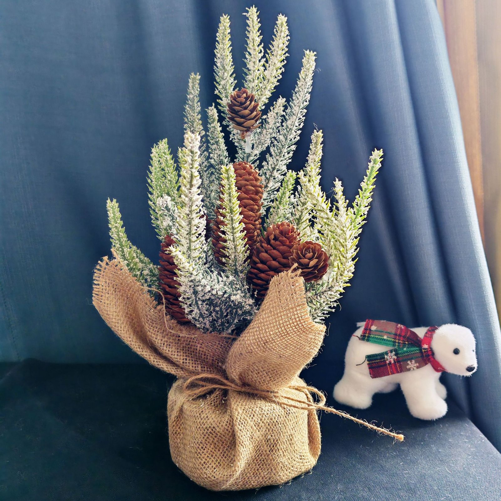 WCH0011 (4) - Mini Árvores de Natal Rústicas em Juta