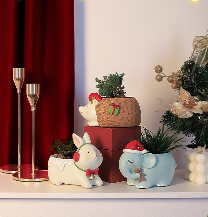 WCH0020 (1) - Vasos de Animais Natalinos para Suculentas