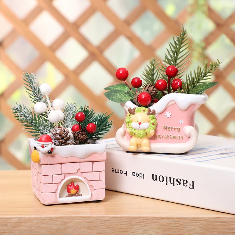 WCH0021 (3) - Vasos Natalinos em Resina