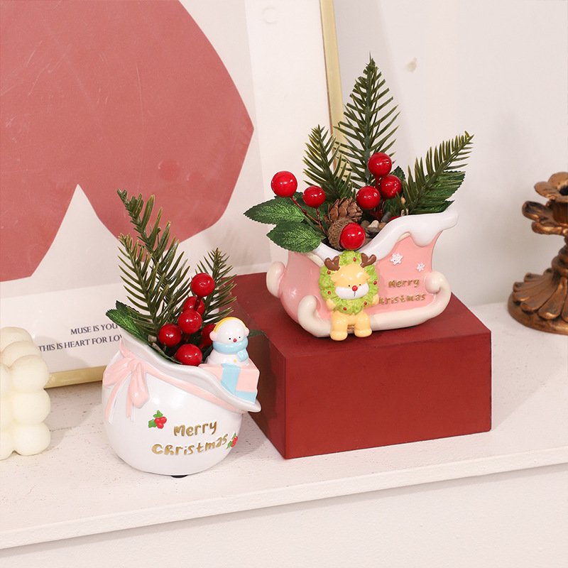 WCH0021 (4) - Vasos Natalinos em Resina